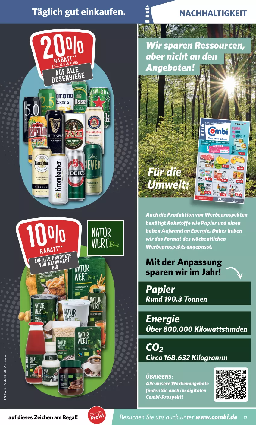 Aktueller Prospekt Combi - Prospekte - von 21.02 bis 26.02.2022 - strona 13 - produkty: almighur, almighurt, angebot, angebote, asti, banane, bananen, Becher, beutel, bio, chips, chipsfrisch, decke, ehrmann, ehrmann almighurt, erdnuss, flippies, funny-frisch, gewinnspiel, gutschein, gutscheine, holländischer schnittkäse, Käse, küche, LG, maggi, maggi fix, nuggets, nuss, papier, pils, pilsener, prosciutto, regal, rezept, rezepte, rum, rwe, schinken, schnittkäse, schnitzel, schwein, serrano, serrano schinken, Ti, tisch, veltins, veltins pilsener, wein