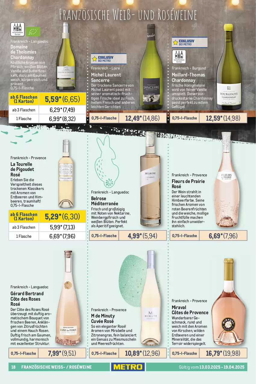 Aktueller Prospekt Metro - Erlesene Tropfen Spezial - von 13.03 bis 19.04.2025 - strona 18 - produkty: aperitif, beere, beeren, Blüte, butter, cassis, chardonnay, Côtes de Provence, cuvée, eis, Elan, elle, ente, erdbeere, erdbeeren, erde, fisch, flasche, fleisch, frucht, früchte, früchten, Geflügel, getränk, getränke, gewürz, himbeer, himbeere, himbeeren, Holz, honig, honigmelone, Käse, kirsch, kirsche, kirschen, kraft, kräuter, kräutern, Leuchte, leuchten, lion, mac, meeresfrüchte, melone, Muscheln, Nektar, nuss, obst, Palette, pfirsich, Rauch, reis, rel, rosen, roséwein, rotwein, rum, Rumtopf, spiegel, Ti, tisch, topf, vanille, wein, weine, Wild, zitrone, zitronen