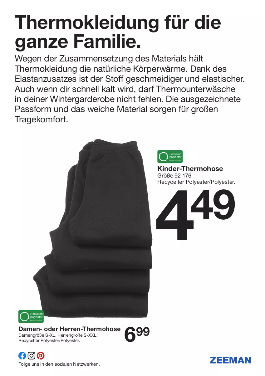 Aktueller Prospekt Zeeman - Prospekte - von 09.11 bis 15.11.2024 - strona 14 - produkty: asti, Garderobe, hose, Kinder, kleid, Kleidung, LG, Ria, Thermounterwäsche, Ti, tisch, Unterwäsche