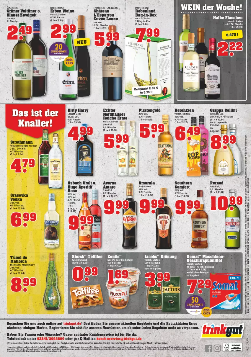 Aktueller Prospekt Trinkgut - von 18.04 bis 23.04.2022 - strona 4 - produkty: amaro, amarula, angebot, angebote, asbach uralt, auer, bag-in-box, Becher, berentzen, blauer zweigelt, elle, flasche, grappa, grüner veltliner, hugo, korn, kräuter, Lakritz, likör, limo, ndk, oder kräuter, reiniger, rel, storck, telefon, Ti, toffifee, uhr, vodka, wein, weine, weizenkorn, zentis, Zweigelt