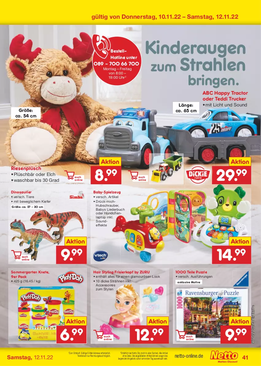 Aktueller Prospekt Netto Marken-Discount - Filial-Angebote - von 07.11 bis 12.11.2022 - strona 41 - produkty: ACC, accessoires, angebot, buch, Garten, Kinder, Laptop, Liederbuch, Plüsch, Puzzle, ring, spielzeug, telefon, Ti, Tiere, uhr, ZTE