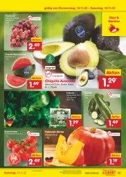 Gazetka promocyjna Netto Marken-Discount - Filial-Angebote - Gazetka - ważna od 12.11 do 12.11.2022 - strona 35 - produkty: angebot, asti, avocado, bestpreis, beutel, chiquita, eis, feldsalat, Kürbis, melone, obst, reis, rispentomaten, salat, Ti, tomate, tomaten, trauben, wasser, wassermelone, ZTE, zucchini