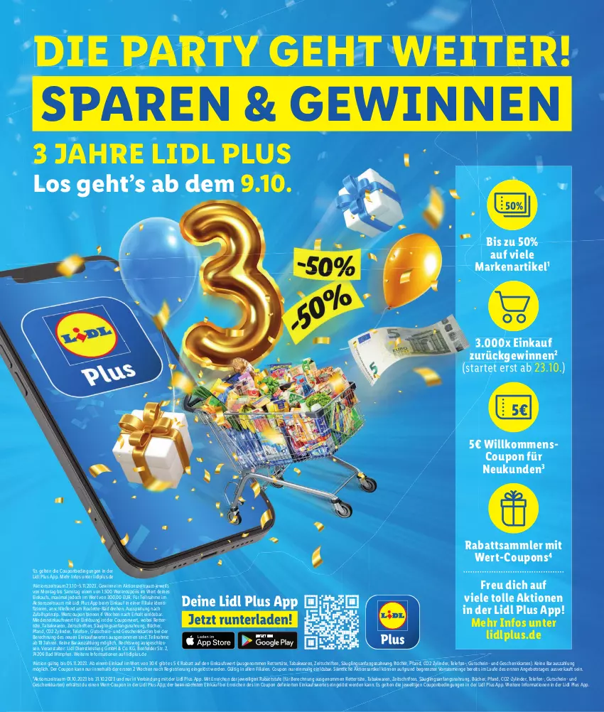 Aktueller Prospekt Lidl - Aktionsprospekt - von 02.10 bis 07.10.2023 - strona 3 - produkty: angebot, Bad, coupon, coupons, eis, erde, gutschein, telefon, Ti, Tüte, ZTE