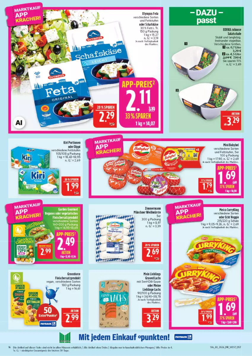 Aktueller Prospekt Marktkauf - Prospekt - von 27.09 bis 03.10.2026 - strona 16 - produkty: curry, deka, dip, eis, feta, fleisch, Käse, kiri, lachs, meica, reis, salat, sauce, schafskäse, Schal, Schale, senf, Ti, veggie, ZTE