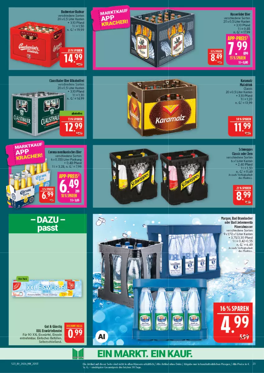 Aktueller Prospekt Marktkauf - Prospekt - von 27.09 bis 03.10.2026 - strona 23 - produkty: Alwa, Bad, beutel, eis, eiswürfel, mineralwasser, reis, Ti, wasser, würfel, ZTE