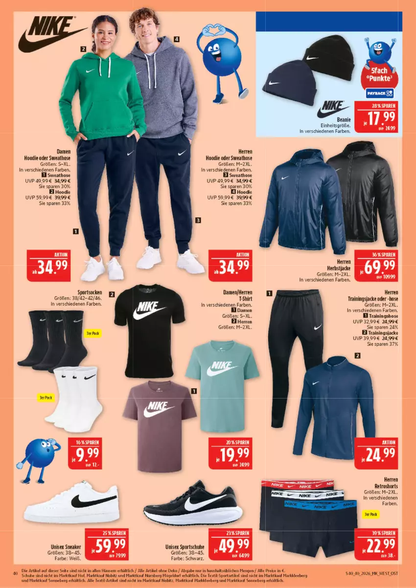 Aktueller Prospekt Marktkauf - Prospekt - von 27.09 bis 03.10.2026 - strona 40 - produkty: Beanie, eis, hose, Jacke, reis, retroshorts, schuhe, shirt, shorts, sneaker, socken, Sport, sportschuhe, sportsocken, Sweathose, T-Shirt, Ti, Trainingshose