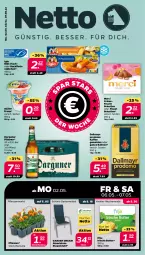 Gazetka promocyjna Netto - Angebote ab Montag - Gazetka - ważna od 07.05 do 07.05.2022 - strona 1 - produkty: backfisch, bohne, bohnen, butter, dallmayr, dallmayr prodomo, fisch, fischstäbchen, froop, frucht, Garten, gartenmöbel, iglo, irische butter, kaffee, merci, möbel, Müller, müller froop, pflanze, pflanzen, pils, pilsener, prodomo, stapelstuhl, stuhl, Ti