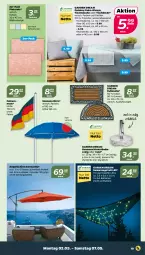 Gazetka promocyjna Netto - Angebote ab Montag - Gazetka - ważna od 07.05 do 07.05.2022 - strona 19 - produkty: ampelschirm, batterie, batterien, decke, eis, erde, Fußmatte, kissen, kokos, latte, leds, Ria, Rippen, schirmständer, sonnenschirm, sonnensegel, Ti, tisch, tischdecke, Tischwäsche, wasser