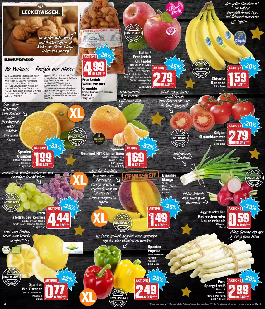 Aktueller Prospekt Aez - Prospekte - von 20.12 bis 24.12.2021 - strona 2 - produkty: banane, bananen, bio, braten, chiquita, Cif, clementinen, curry, decke, eis, elle, erde, fleisch, frucht, früchte, fruchtfleisch, gin, grill, gsw, joghur, joghurt, Käse, kuchen, Lauchzwiebel, lauchzwiebeln, LG, mac, mango, müsli, navelina, nuss, omega, Omega-3, orange, orangen, paprika, Pink Lady, radieschen, Rauch, reis, rel, rwe, saft, salat, Schal, Schale, smoothie, smoothies, snack, spargel, strauchtomaten, tafeltrauben, teller, Ti, tisch, tomate, tomaten, trauben, vita, Vitamine, walnuss, zitrone, zitronen, zucker, zwiebel, zwiebeln