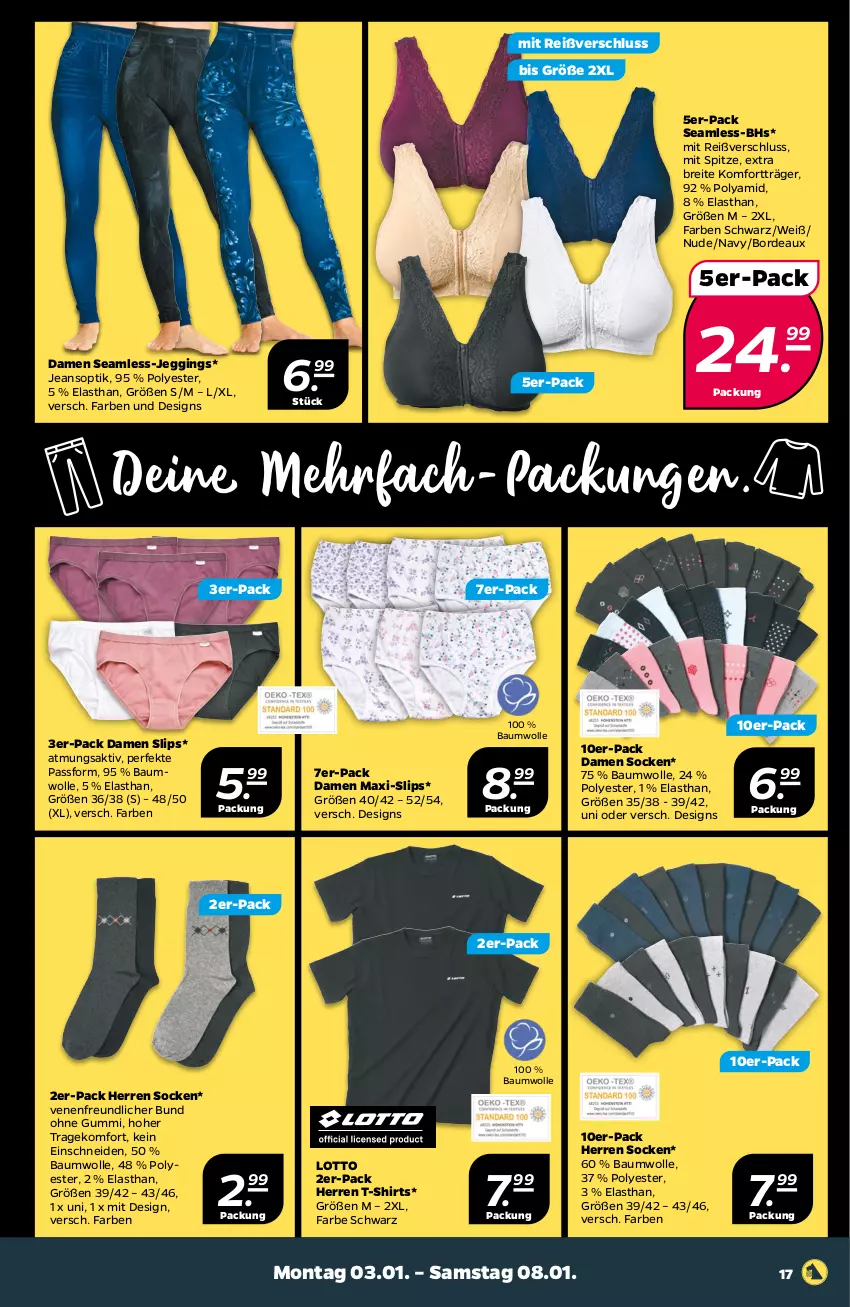 Aktueller Prospekt Netto - Angebote ab Montag - von 03.01 bis 08.01.2022 - strona 19 - produkty: Bau, baumwolle, Brei, gin, jeans, shirt, shirts, slip, slips, socken, T-Shirt, Ti, wolle