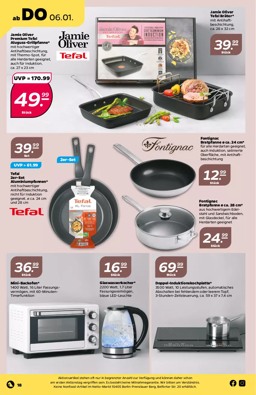 Aktueller Prospekt Netto - Angebote ab Montag - von 03.01 bis 08.01.2022 - strona 20 - produkty: auer, auto, backofen, bratpfanne, decke, Deckel, edelstahl, eis, Glasdeckel, grill, Grillpfanne, herdarten, HP, Kocher, latte, LED-Leuchte, Leuchte, Ofen, olive, pfanne, pfannen, sandwich, Schal, tefal, Ti, timer, tisch, topf, wasser, wasserkocher, ZTE