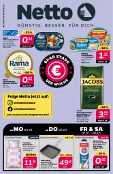 Gazetka promocyjna Netto - Angebote ab Montag - Gazetka - ważna od 08.01 do 08.01.2022 - strona 3 - produkty: bärenmarke, Bau, baumwolle, bett, bettwäsche, bohne, filet, filets, fisch, fische, frische milch, grill, Grillpfanne, herdarten, hering, Herings, heringsfilets, jacobs, jacobs krönung, kaffee, kakao, Kocher, löslicher kaffee, milch, milka, milkana, olive, pfanne, rama, ring, Schal, Schale, tefal, Ti, Waage, wolle