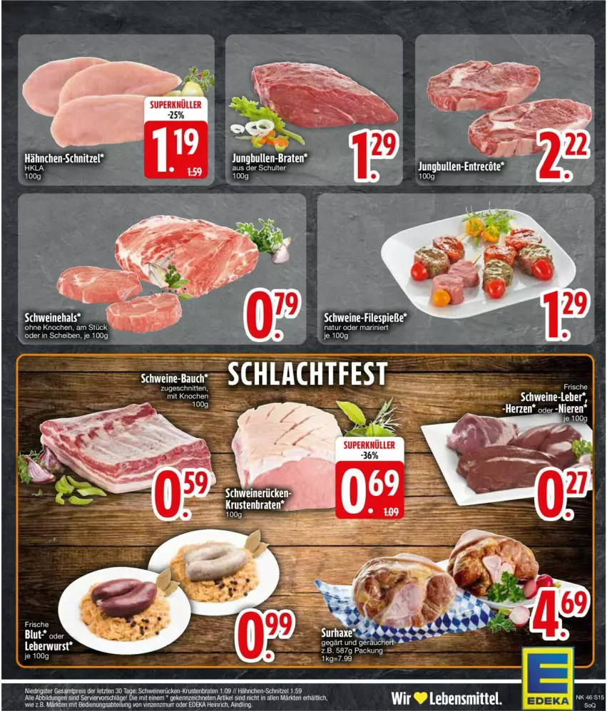 Aktueller Prospekt Edeka - Prospekte - von 11.11 bis 16.11.2024 - strona 17 - produkty: Bau, braten, eier, eis, krustenbraten, natur, reis, schnitten, schnitzel, schwein, schweine, schweinerücken, Ti, wein, weine, ZTE