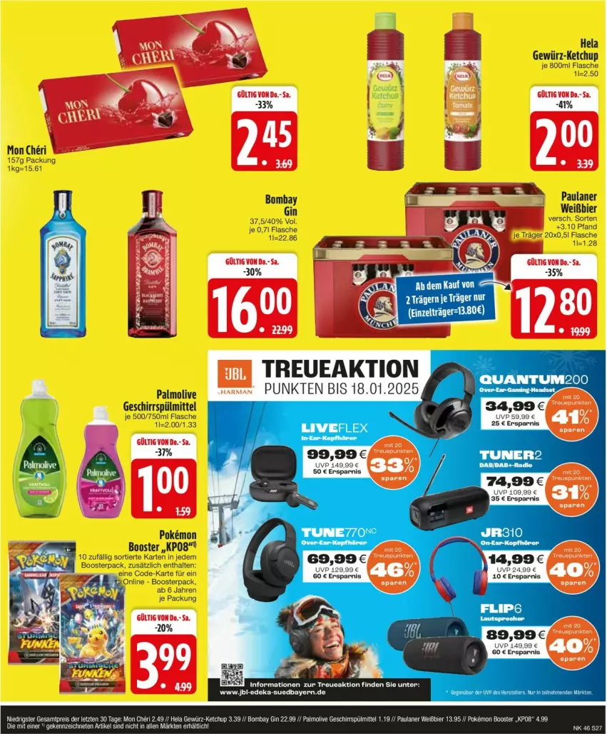 Aktueller Prospekt Edeka - Prospekte - von 11.11 bis 16.11.2024 - strona 29 - produkty: bier, deka, flasche, geschirr, geschirrspülmittel, gewürz, Hela, in-ear-kopfhörer, jbl, ketchup, kopfhörer, olive, palmolive, Paula, paulaner, Radio, spülmittel, tee, Ti, Zelt