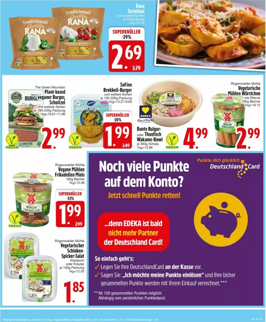 Aktueller Prospekt Edeka - Prospekte - von 11.11 bis 16.11.2024 - strona 7 - produkty: Becher, brokkoli, burger, dell, deutschlandcard, elle, erde, frikadellen, kräuter, oder kräuter, rügenwalder, rügenwalder mühle, salat, schinken, schnitzel, Vegeta, wiener, würstchen