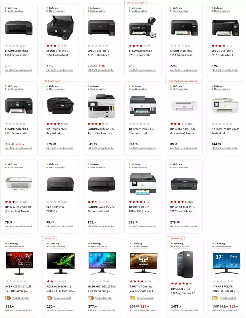 Aktueller Prospekt Media Markt - Prospekte - von 27.04 bis 06.05.2022 - strona 5 - produkty: acer, asus, canon, epson, Gaming PC, HP, IIYAMA, monitor, ndk, office, OfficeJet, Ti