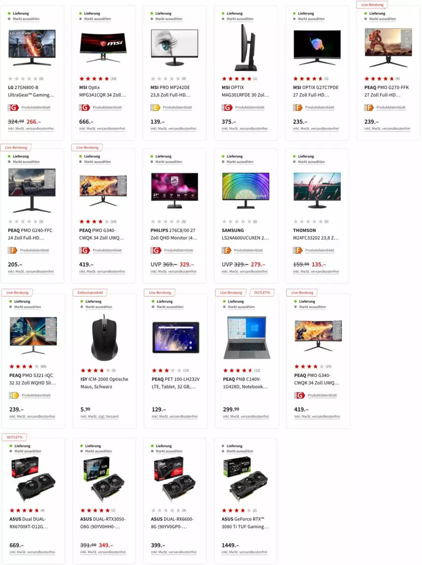 Aktueller Prospekt Media Markt - Prospekte - von 27.04 bis 06.05.2022 - strona 6 - produkty: asus, geforce, LG, Maus, monitor, ndk, notebook, Philips, rtx, Samsung, tablet, thomson, Ti, tisch, wok