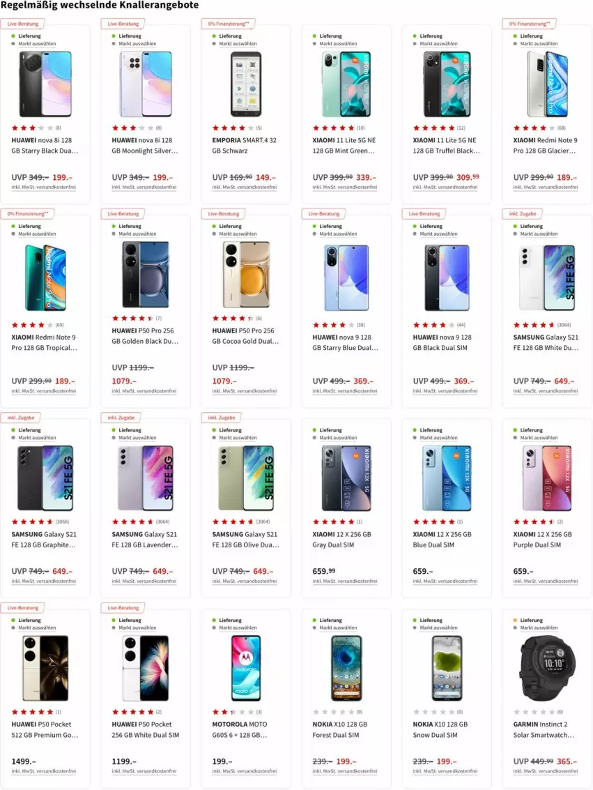 Aktueller Prospekt Media Markt - Prospekte - von 27.04 bis 06.05.2022 - strona 8 - produkty: angebot, angebote, cocos, Dual SIM, garmin, huawei, lack, mint, motorola, ndk, nokia, olive, Ria, Samsung, samsung galaxy, sim, smartwatch, Ti, versandkostenfrei