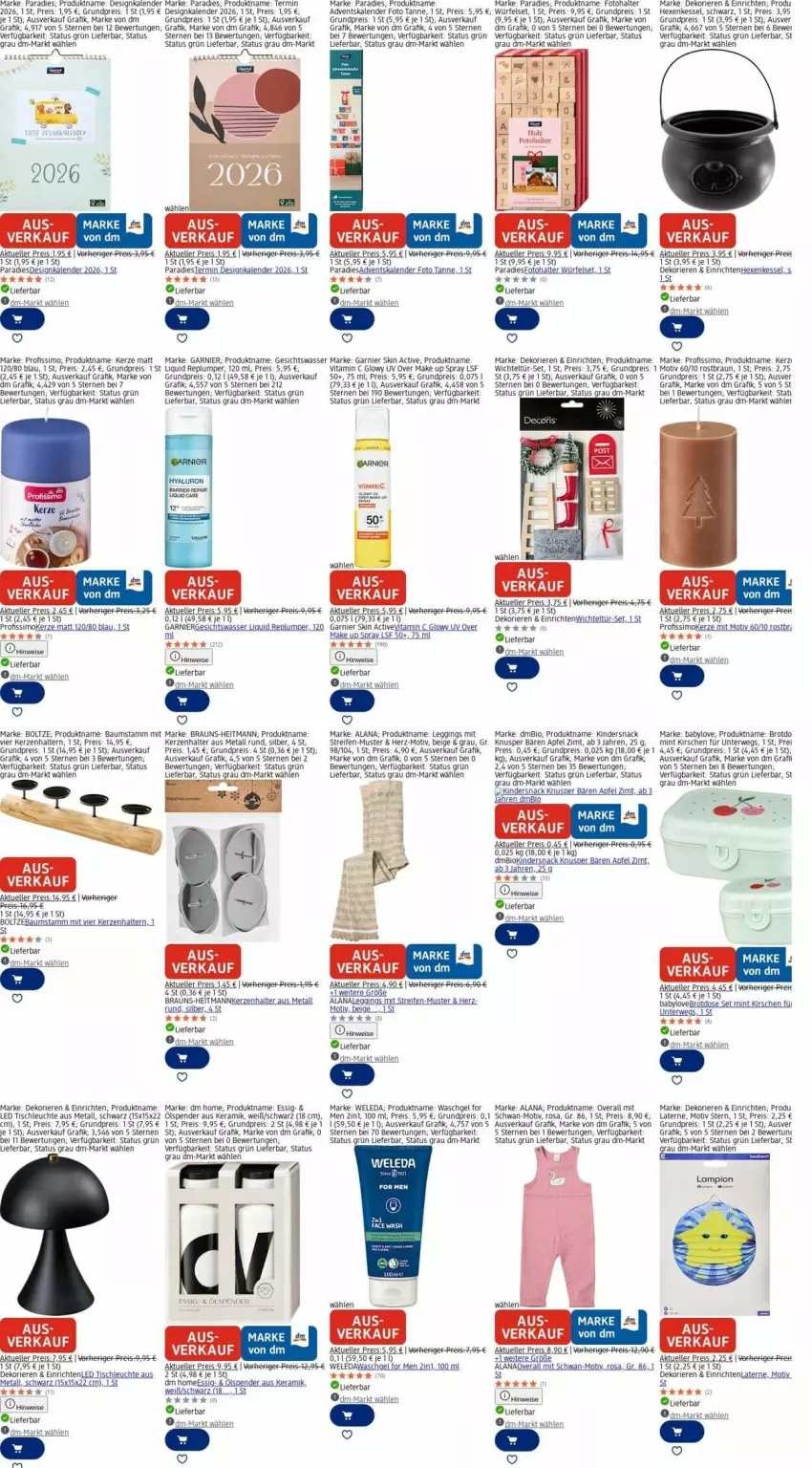 Aktueller Prospekt Dm Drogerie - Prospekte - von 08.12 bis 17.12.2025 - strona 1 - produkty: Adventskalender, apfel, arla, Babylove, Bau, braun, brot, eis, elle, ente, essig, garnier, Gesichtswasser, gin, heitmann, kerze, Kerzenhalter, Kinder, kirsch, kirsche, kirschen, laterne, LED Tischleuchte, leggings, Leuchte, make up, mint, Overall, Profissimo, reifen, reis, reiss, rel, rum, rwe, sim, snack, Ti, tisch, tischleuchte, vita, waschgel, wasser, weleda, Wichtel, würfel
