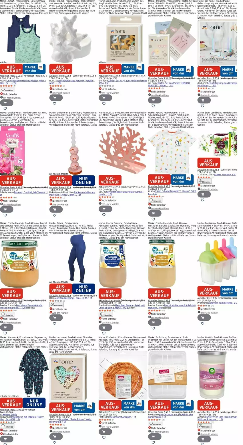 Aktueller Prospekt Dm Drogerie - Prospekte - von 08.12 bis 17.12.2025 - strona 12 - produkty: airwick, Anzug, apfel, banane, Bau, Brei, decke, Deckel, Duftkerze, eis, elle, freche freunde, frucht, gillette, gillette venus, gin, hemd, hemden, kerze, Kerzenhalter, Kinder, kühlschrank, leggings, LG, merl, papier, penne, pfirsich, Profissimo, Raketen, rasierer, reis, ring, Schrank, Serviette, servietten, shirt, sim, Stabkerze, Stabkerzenhalter, T-Shirt, tee, Teelicht, teelichthalter, Ti, tisch, uhu, Unterhemd, unterhemden, Vase, venus, WICK, Wild, Yo