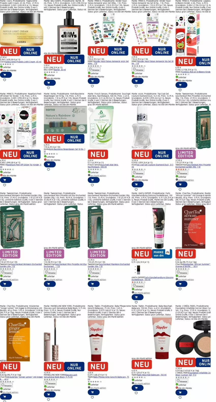 Aktueller Prospekt Dm Drogerie - Prospekte - von 08.12 bis 17.12.2025 - strona 15 - produkty: aloe vera, aust, Baby Pflegecreme, Bau, beere, beutel, bio, body, braun, creme, dusche, duschgel, eier, eis, erdbeere, Frosch, geschenkset, gin, ginger, ingwer, Kinder, kräuter, l'oreal, lack, LG, Lipgloss, Mascara, Maybelline, Nagellack, natur, orange, Pflegecreme, Pinzette, Propolis, reis, tagescreme, tee, Tempo, Ti, uhr, vanille, waschgel, Yo, zitrone, zitronen