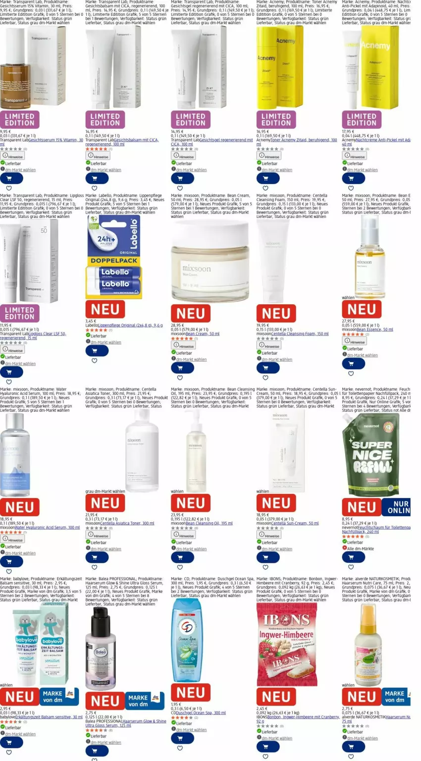 Aktueller Prospekt Dm Drogerie - Prospekte - von 08.12 bis 17.12.2025 - strona 17 - produkty: akku, Alverde, Babylove, balsam, beere, bio, cranberry, creme, duschgel, eis, ente, erde, Erkältungs, gin, himbeer, himbeere, hyaluron, ingwer, kosmetik, Labello, Lipgloss, Lippenpflege, nachtcreme, natur, naturkosmetik, papier, rama, reis, rum, Serum, tee, Ti, toilettenpapier, Toner, vita