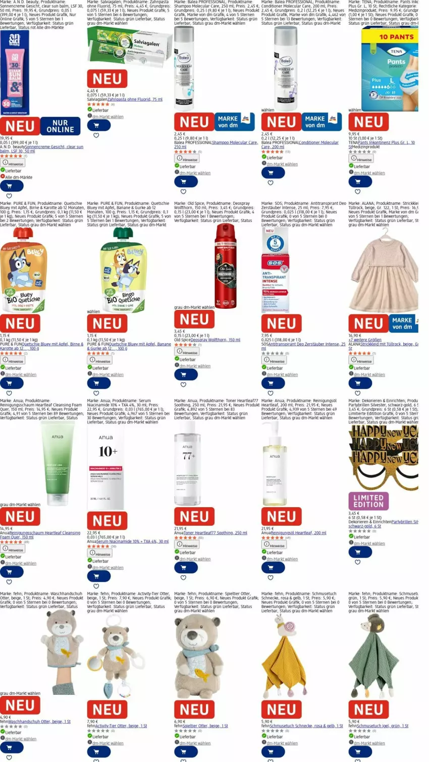 Aktueller Prospekt Dm Drogerie - Prospekte - von 08.12 bis 17.12.2025 - strona 22 - produkty: Alcon, Antitranspirant, apfel, banane, Brille, cin, creme, deo, deospray, eis, erde, gurke, Heu, kleid, medizinprodukt, Old Spice, Pants, pasta, Reinigung, Reinigungsschaum, reis, rum, Serum, shampoo, sonnencreme, Strickkleid, Ti, Toner, tuc, uhu, waschhandschuh, zahnpasta