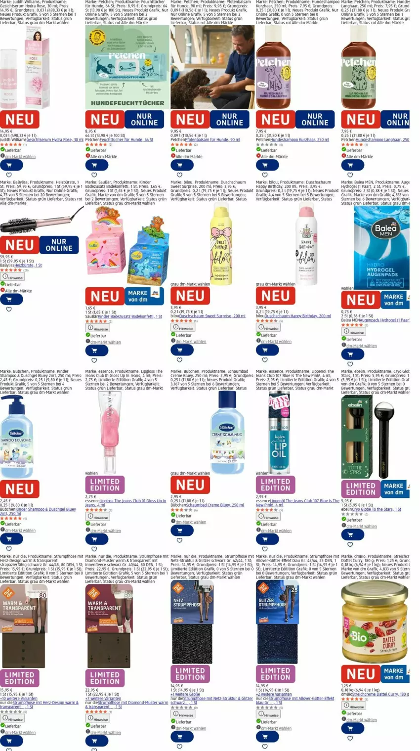 Aktueller Prospekt Dm Drogerie - Prospekte - von 08.12 bis 17.12.2025 - strona 28 - produkty: BaByliss, Bad, balsam, bio, bübchen, bürste, creme, curry, duschgel, eis, feuchttücher, hose, jeans, Kinder, Lipgloss, Ofen, rama, reis, Ria, rum, schaumbad, Serum, shampoo, Strumpfhose, Ti, tuc, Tucher, tücher, uhr, uhu, Yo