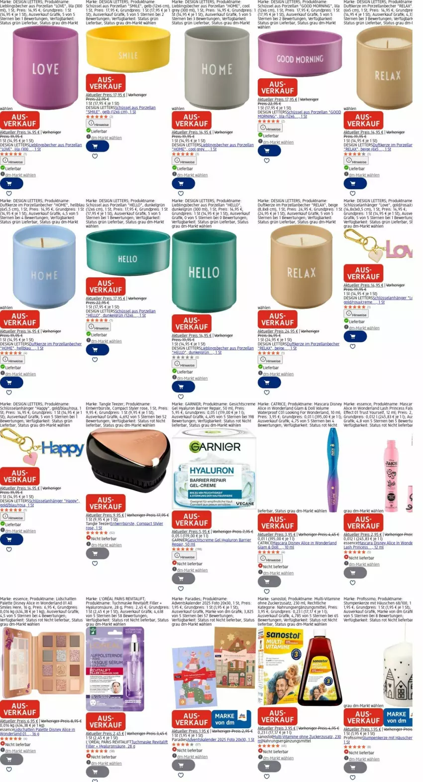 Aktueller Prospekt Dm Drogerie - Prospekte - von 08.12 bis 17.12.2025 - strona 6 - produkty: Adventskalender, Anhänger, Becher, bürste, creme, disney, Duftkerze, Effect, eier, eis, Elan, elle, garnier, Gesichtscreme, hyaluron, kerze, l'oreal, LG, loreal, Mascara, Maske, Palette, Profissimo, reis, rel, Revital, revitalift, Sanostol, schüssel, sim, Tangle Teezer, tee, teller, Ti, tuc, tuchmaske, uhr, vita, Vitamine, Yo, zucker