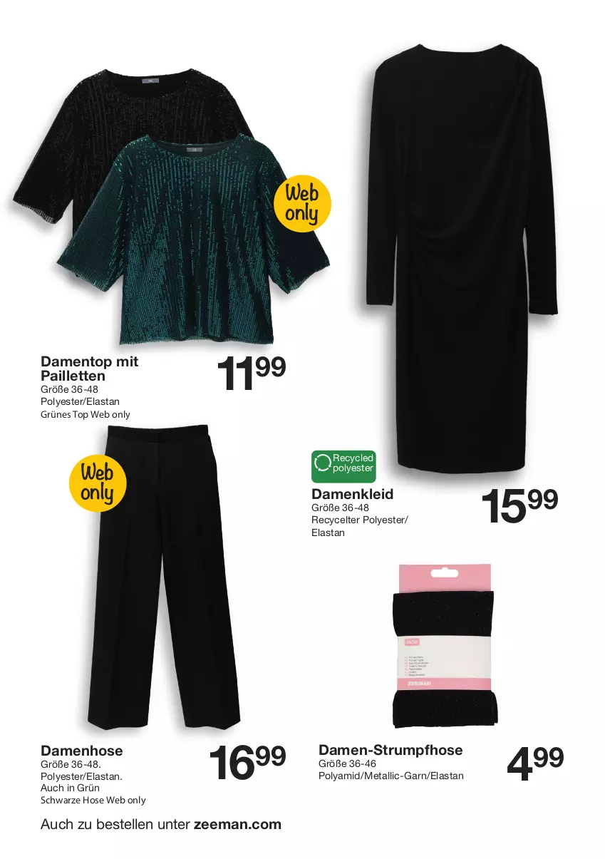 Aktueller Prospekt Zeeman - Prospekte - von 23.11 bis 29.11.2024 - strona 12 - produkty: elle, hose, kleid, mit pailletten, pailletten, rum, Strumpfhose