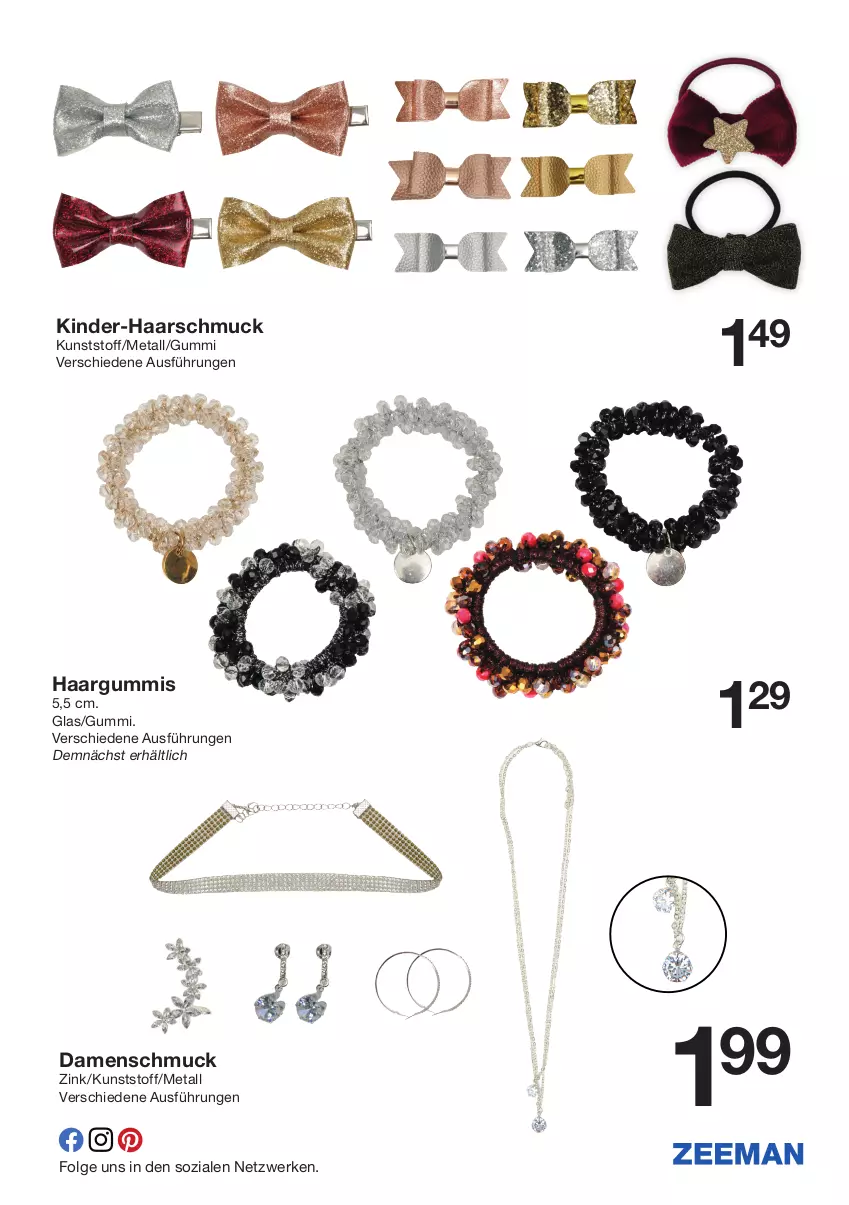 Aktueller Prospekt Zeeman - Prospekte - von 23.11 bis 29.11.2024 - strona 13 - produkty: Haarschmuck, Kinder, LG, Schmuck