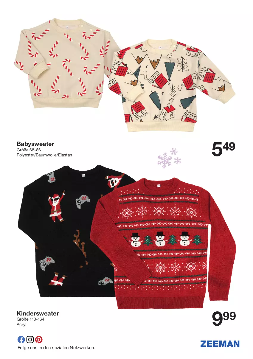 Aktueller Prospekt Zeeman - Prospekte - von 23.11 bis 29.11.2024 - strona 17 - produkty: Bau, baumwolle, Kinder, LG, Sweater, wolle