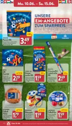 Gazetka promocyjna Aldi Nord - Von Montag - Gazetka - ważna od 15.06 do 15.06.2024 - strona 10 - produkty: angebot, angebote, ball, beutel, biscotto, burger, cola, eier, eis, erdnüsse, Fußball, geback, gin, gouda, kakao, Käse, kracher, latte, mac, Mantel, milch, mit paprika, Ofen, paprika, reis, Schaumzucker, schoko, schokolade, snack, snacks, steinofen, Ti, vanille, wasser, wassereis, ZTE, zucker