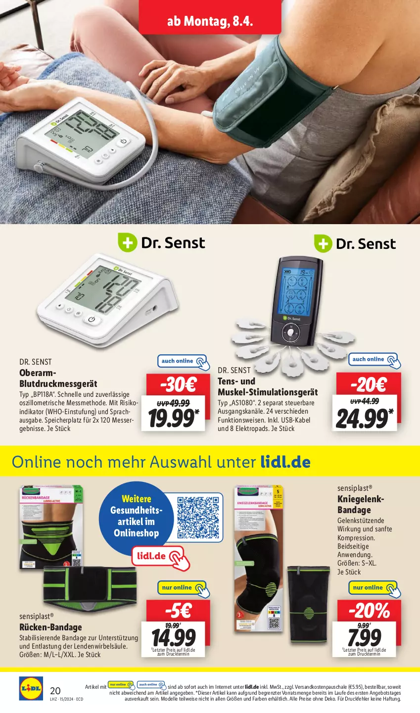 Aktueller Prospekt Lidl - Aktionsprospekt - von 08.04 bis 13.04.2024 - strona 24 - produkty: angebot, Blutdruckmessgerät, dell, eis, Elektro, elle, Gesundheit, messer, Mode, ndk, reis, Schal, Schale, Ti, usb, ZTE