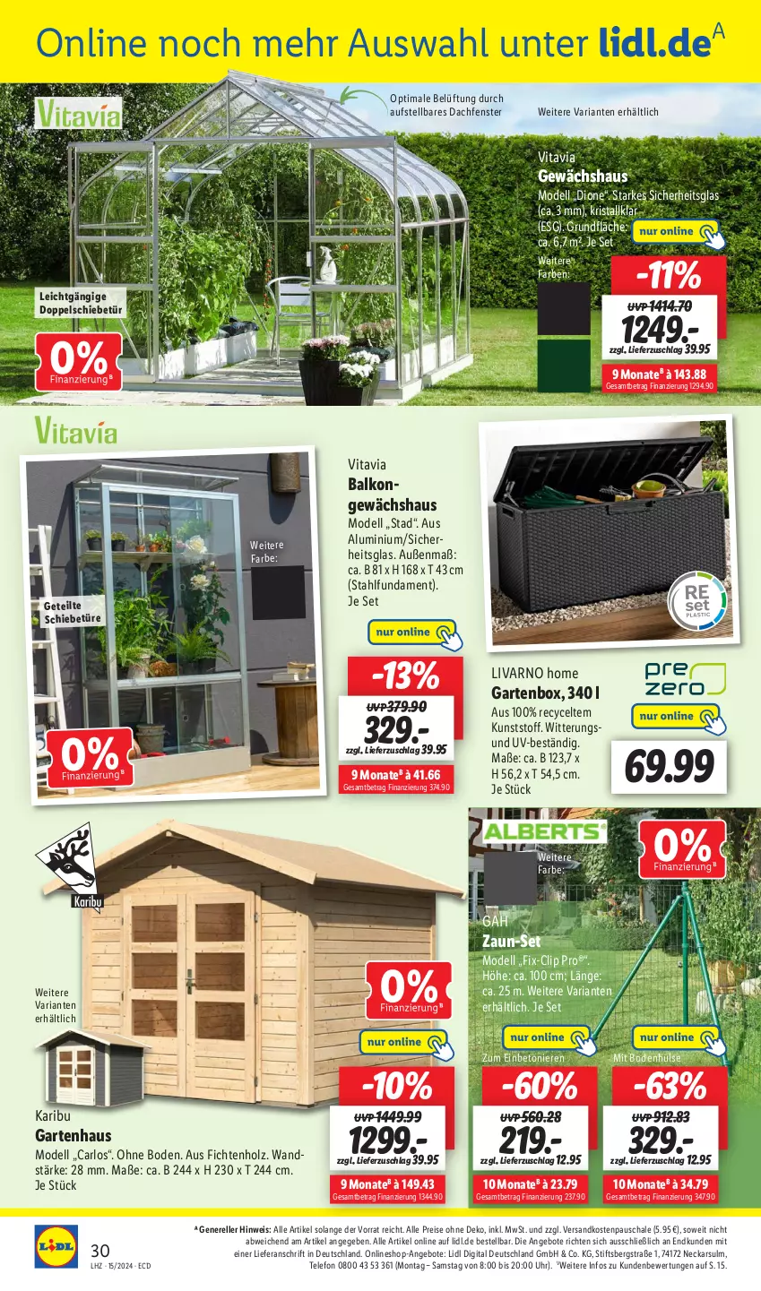 Aktueller Prospekt Lidl - Aktionsprospekt - von 08.04 bis 13.04.2024 - strona 36 - produkty: angebot, angebote, arlo, dell, eis, elle, fenster, Garten, Gartenhaus, Gewächshaus, Holz, Mode, ndk, reis, rel, Ria, Schal, Schale, telefon, Ti, uhr, vita