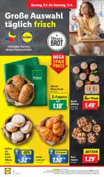 Gazetka promocyjna Lidl - Aktionsprospekt - Gazetka - ważna od 13.04 do 13.04.2024 - strona 6 - produkty: angebot, berliner, bio, bioland, brot, butter, coupon, Croissant, eis, frucht, ndk, nuss, quark, reis, Schal, Schale, Ti