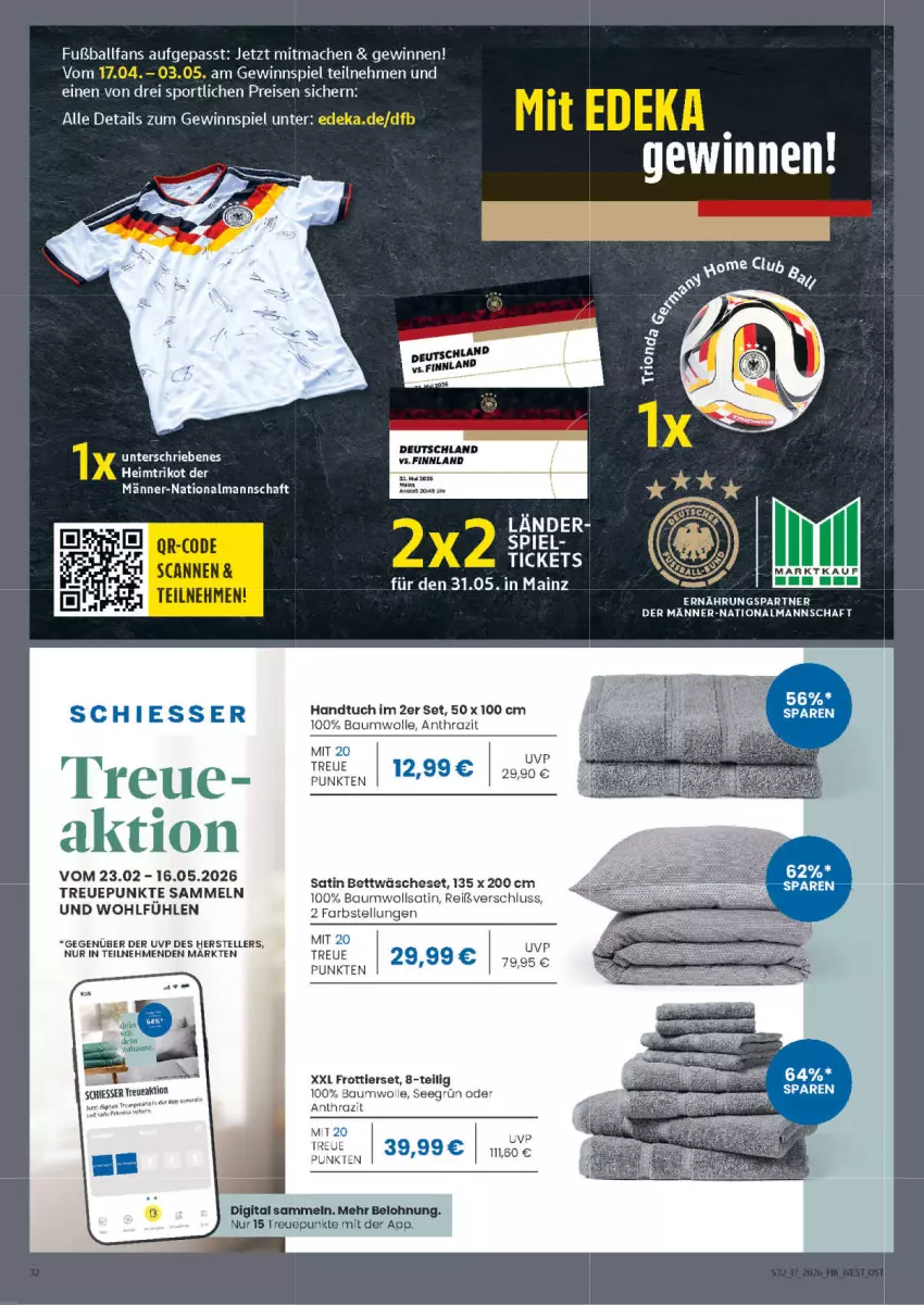 Aktueller Prospekt Marktkauf - Prospekt - von 19.04 bis 25.04.2026 - strona 32 - produkty: ball, Bau, baumwolle, bett, bettwäsche, eis, elle, Fußball, gewinnspiel, handtuch, mac, reis, Sport, teller, Ti, Trikot, tuc, wolle
