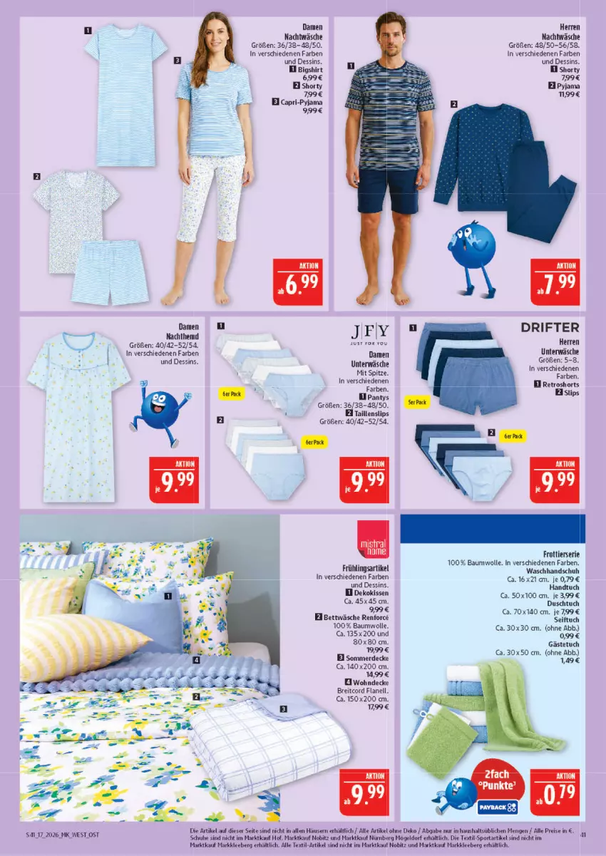 Aktueller Prospekt Marktkauf - Prospekt - von 19.04 bis 25.04.2026 - strona 41 - produkty: Bau, baumwolle, bett, bettwäsche, Brei, Cap, decke, dekokissen, duschtuch, eis, erde, gästetuch, handtuch, hemd, kissen, panty, Pyjama, reis, retroshorts, schuhe, shirt, shorts, shorty, slip, slips, Sport, Taillenslip, Ti, tuc, Unterwäsche, waschhandschuh, wolle
