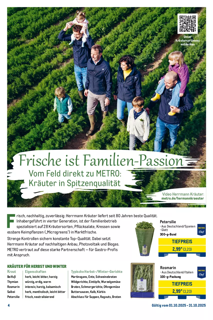 Aktueller Prospekt Metro - Monats-Menü - von 01.10 bis 31.10.2025 - strona 4 - produkty: apfel, auer, balsam, Bau, beutel, bio, braten, butter, decke, eintöpfe, eis, elle, ente, feinschmecker, ilag, Kraut, kräuter, krautsalat, küche, Küchen, Kühne, Kürbis, LG, mac, Metro, Ofen, petersilie, pflanze, pflanzen, Ragout, reifen, reis, ring, rosmarin, rotkohl, sac, salat, salate, sauce, saucen, Sauerkraut, schnitten, schwein, schweine, schweinebraten, Spezi, suppe, suppen, teller, Ti, tiefpreis, tisch, Vegeta, wein, weine, Wild, Wirsing, wok