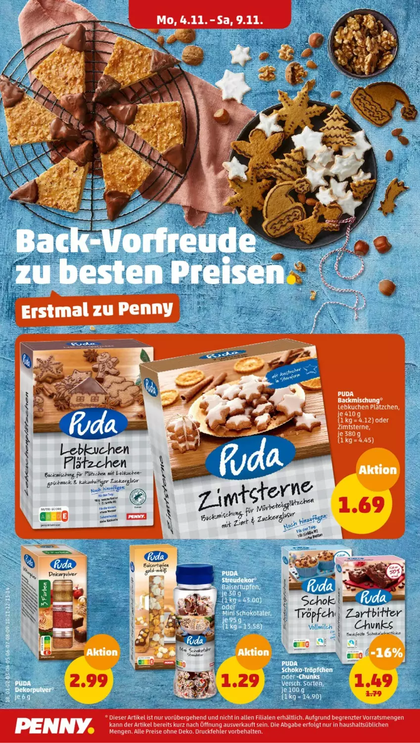 Aktueller Prospekt Penny - Prospekte - von 04.11 bis 09.11.2024 - strona 18 - produkty: backmischung, eis, kuchen, Lätzche, Lebkuchen, LG, mac, reis, schoko, schokolade, schokoladen, Ti, ZTE, zucker