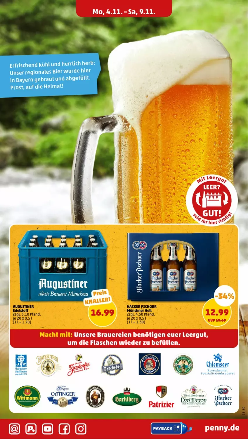 Aktueller Prospekt Penny - Prospekte - von 04.11 bis 09.11.2024 - strona 25 - produkty: auer, bier, eimer, eis, elle, hacker pschorr, Nuance, payback, rosen, Spezi, teller, Ti, weissbier