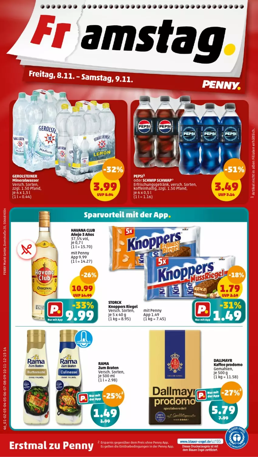 Aktueller Prospekt Penny - Prospekte - von 04.11 bis 09.11.2024 - strona 46 - produkty: braten, dallmayr, Havana Club, kaffee, ohne palmöl, prodomo, rama, Ria, riegel, storck, Ti