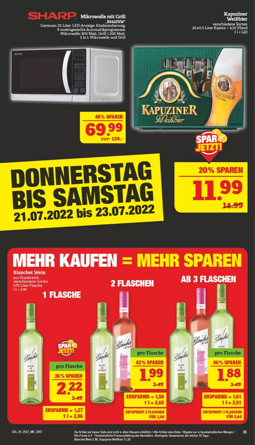 Aktueller Prospekt Marktkauf - Prospekt - von 17.07 bis 23.07.2022 - strona 35 - produkty: auto, bier, eis, elle, flasche, garraum, grill, Kinder, mikrowelle, reis, teller, Ti, wein, ZTE