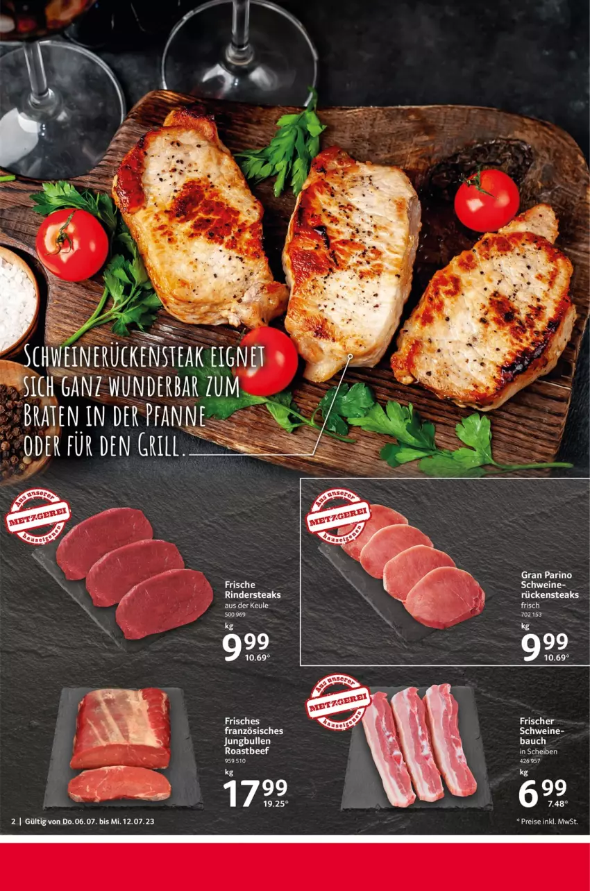 Aktueller Prospekt Selgros - Food - von 06.07 bis 12.07.2023 - strona 2 - produkty: Bau, beef, eis, ente, reis, rind, rinder, Rindersteak, roastbeef, Rückensteak, rückensteaks, schwein, schweine, steak, steaks, tee, Ti, wein, weine