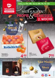 Gazetka promocyjna Selgros - Food - Gazetka - ważna od 14.12 do 14.12.2022 - strona 1 - produkty: clementinen, Cognac, geschenkpackung, LG, lindor, lindt, Ti