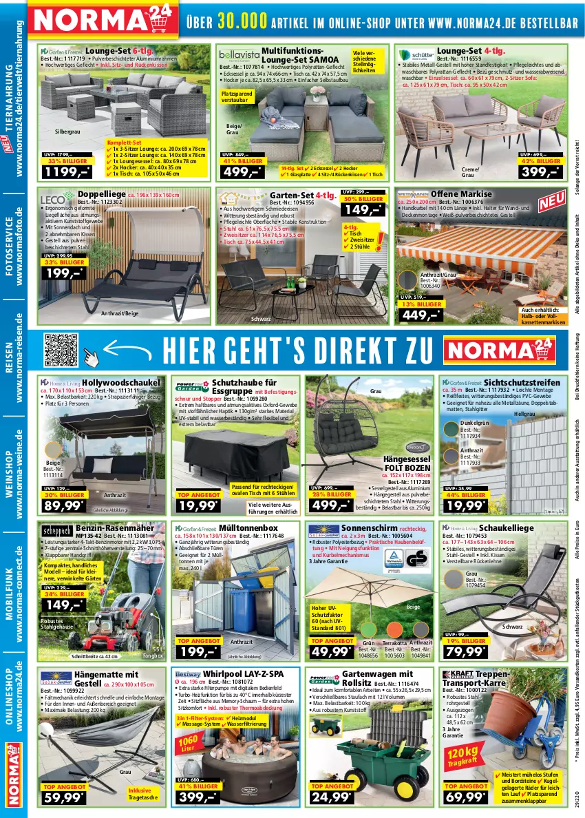 Aktueller Prospekt Norma - Norma - von 08.07 bis 24.07.2022 - strona 2 - produkty: angebot, Bau, Brei, creme, decke, dell, eis, elle, Garten, glasplatte, hängematte, hängesessel, hocker, hollywoodschaukel, kissen, Kugel, latte, leine, LG, Liege, lounge-set, loungesessel, Mode, ndk, pool, rasen, rasenmäher, reifen, reis, Ria, Rückenkissen, rückenlehne, rwe, Schaukel, Schaukelliege, sessel, Sofa, sonnenschirm, Sport, Stühl, stuhl, Tasche, Ti, tiernahrung, tisch, topper, tragetasche, wasser, wein, weine, weinshop, Whirlpool