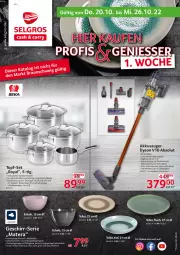 Gazetka promocyjna Selgros - Nonfood - Gazetka - ważna od 26.10 do 26.10.2022 - strona 1 - produkty: akku, braten, Bratentopf, bürste, decke, Deckel, Dyson, eis, Elektro, elle, geschirr, Kochtopf, leonardo, LG, mikrowelle, reis, sandwich, Schal, Schale, spülmaschinen, stielkasserolle, teller, Ti, topf, wandhalterung