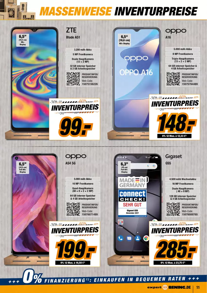 Aktueller Prospekt Expert Aurich - Prospekte - von 13.02 bis 19.02.2022 - strona 11 - produkty: akku, eis, frontkamera, gigaset, hauptkamera, kamera, Oppo, quad, reis, Ti