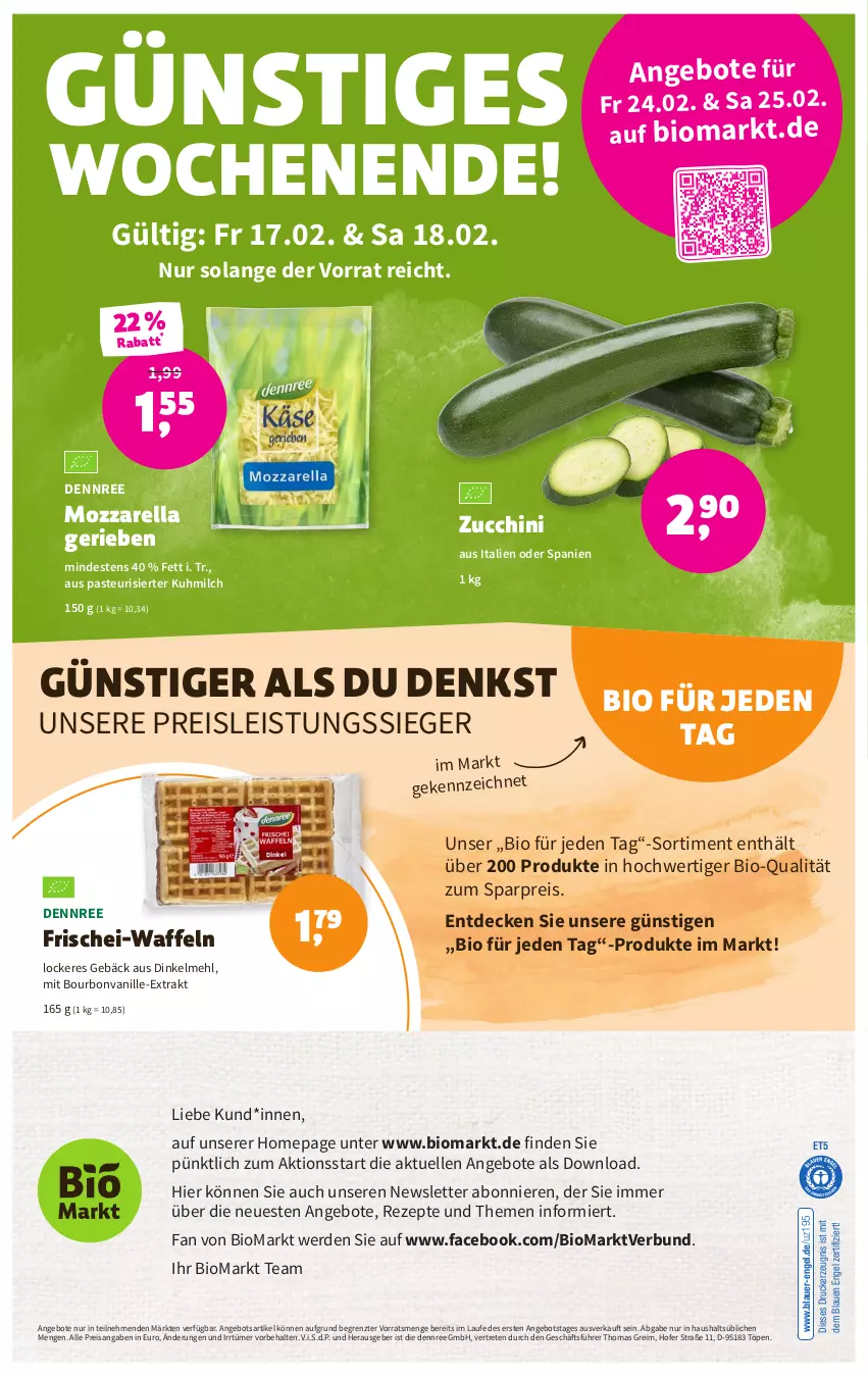 Aktueller Prospekt Denns Biomarkt - Prospekte - von 15.02 bis 28.02.2023 - strona 12 - produkty: angebot, angebote, auer, bio, bourbon, bourbonvanille, decke, dennree, dinkelmehl, drucker, eis, elle, Engel, erde, kerze, mehl, milch, mozzarella, Omep, reis, rel, rezept, rezepte, Ti, vanille, waffeln, ZTE, zucchini