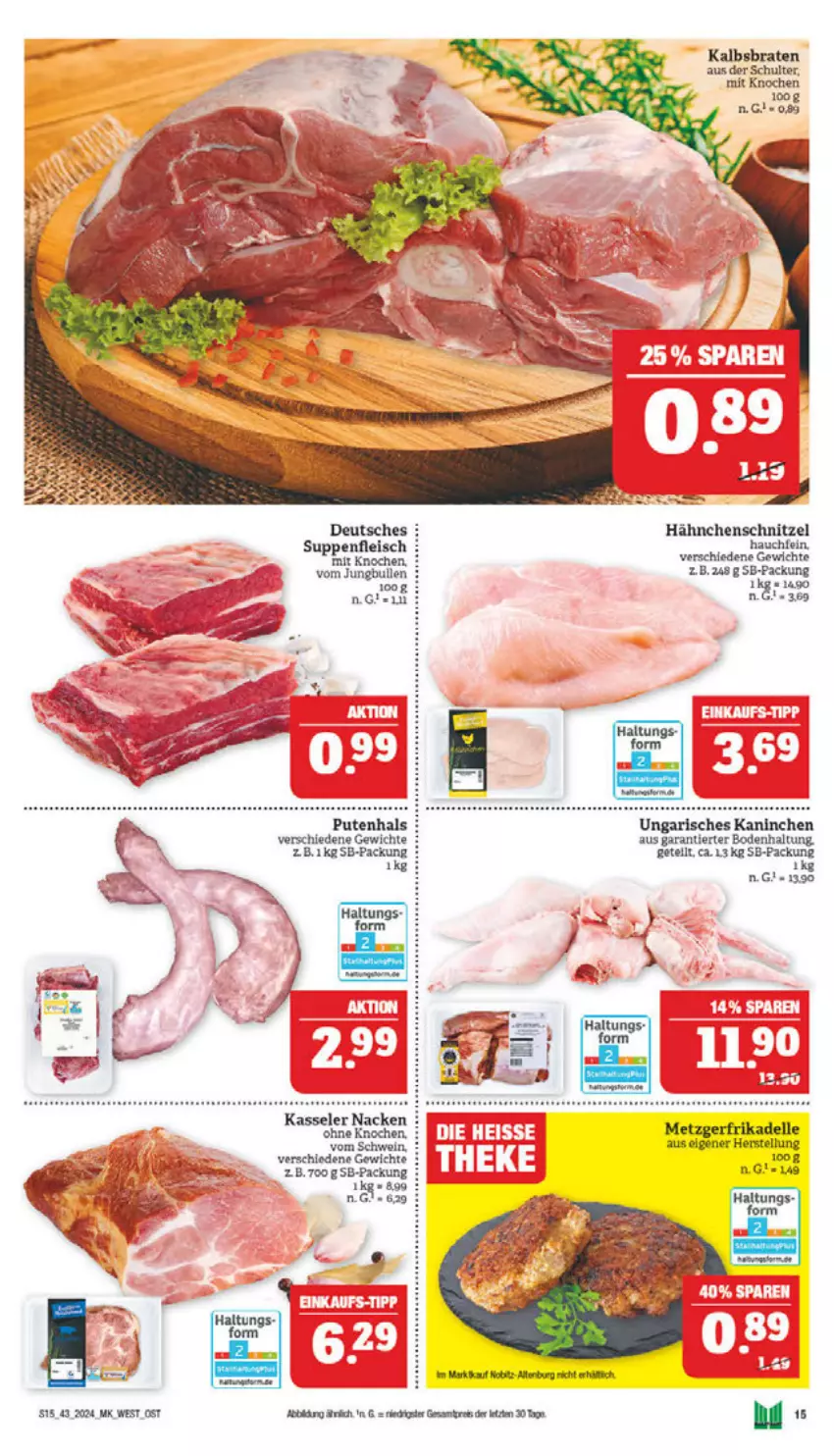 Aktueller Prospekt Marktkauf - Prospekt - von 20.10 bis 26.10.2024 - strona 15 - produkty: braten, dell, eier, eis, elle, fleisch, Hähnchenschnitzel, jungbullen, kasseler, pute, schnitzel, suppe, suppen, suppenfleisch, Ti